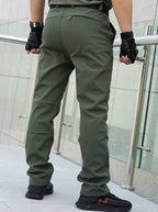 Mens Waterproof Hiking Pants Fleece Lined Outdoor Trousers-Tactical Pants-CAMOUFIT-Green-S-Camoufit