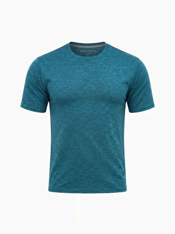 Mens Workout T Shirt Quick Dry Breathable Short Sleeve-Men's T-shirt-CAMOUFIT-Peacock Blue-XS-Camoufit