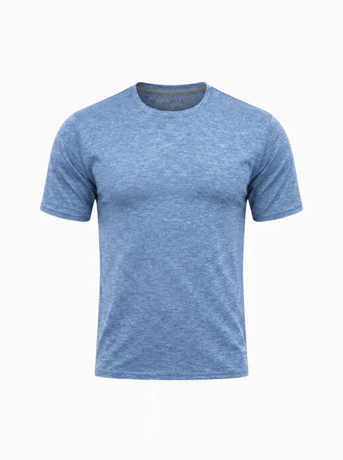 Mens Workout T Shirt Quick Dry Breathable Short Sleeve-Men's T-shirt-CAMOUFIT-Light Blue-XS-Camoufit