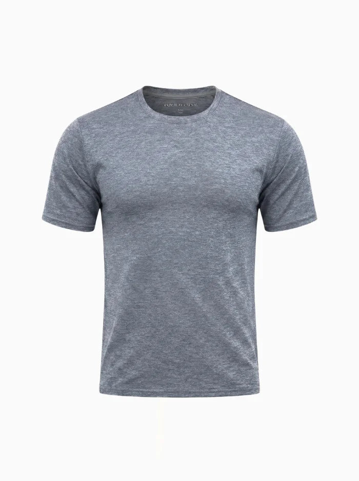 Mens Workout T Shirt Quick Dry Breathable Short Sleeve-Men's T-shirt-CAMOUFIT-Light Grey-XS-Camoufit
