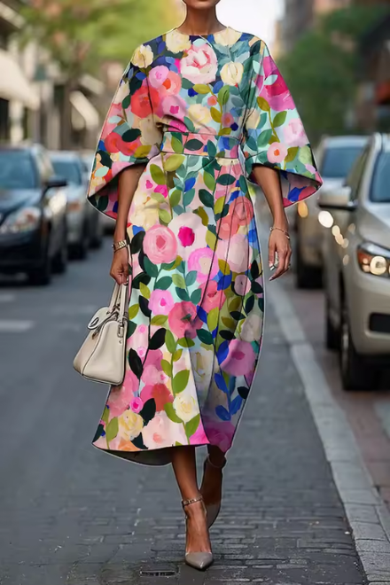 Roséa | Floral Dress for Women – Elegant Flowy Comfort Fit-Dresses-Floral-XS-Camoufit