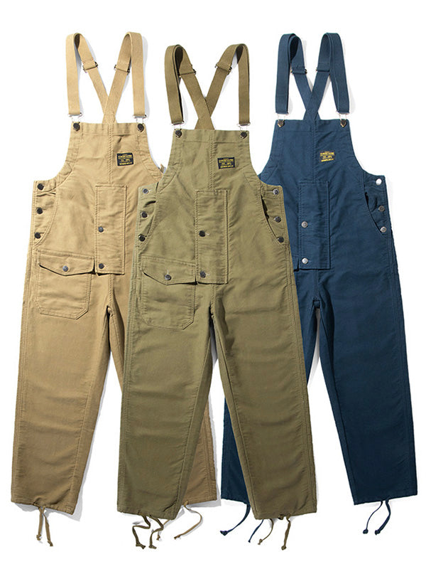 Moleskin Overalls with Cinch Cord-Jumpsuits & Overalls-CAMOUFIT