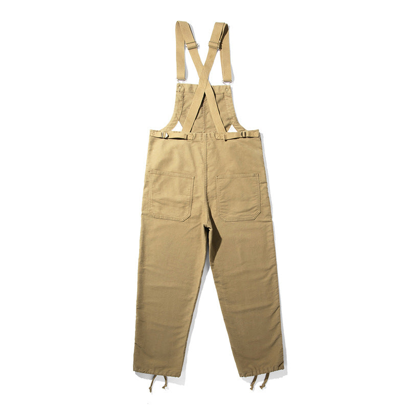 Moleskin Overalls with Cinch Cord-Jumpsuits & Overalls-CAMOUFIT