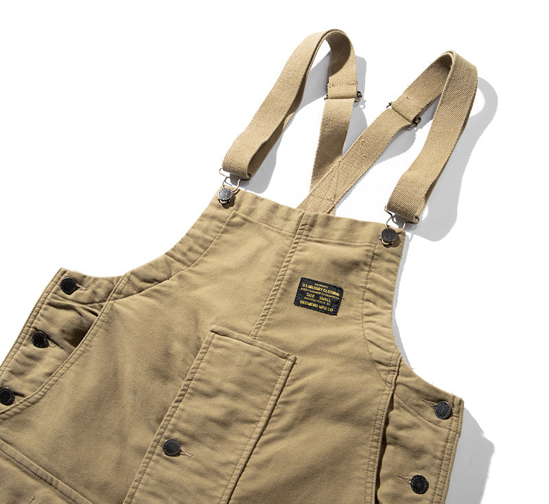 Moleskin Overalls with Cinch Cord-Jumpsuits & Overalls-CAMOUFIT