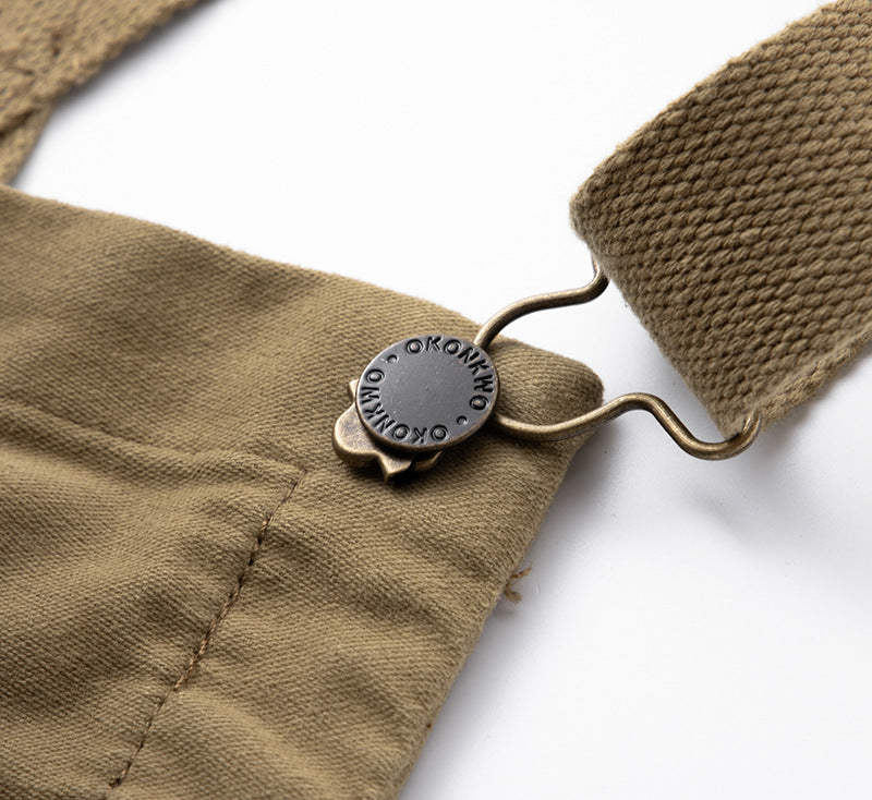 Moleskin Overalls with Cinch Cord-Jumpsuits & Overalls-CAMOUFIT