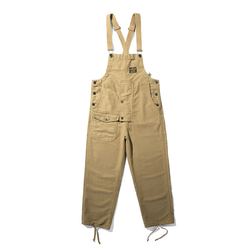 Moleskin Overalls with Cinch Cord-Jumpsuits & Overalls-Khaki-XS(Jeans 26)-CAMOUFIT
