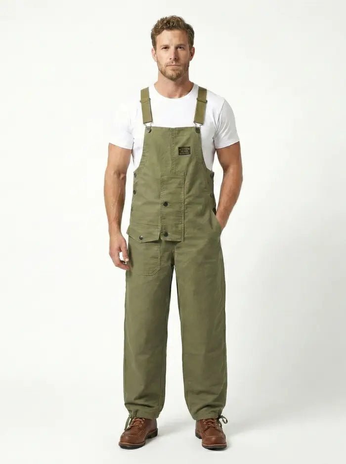Moleskin Overalls with Cinch Cord-Jumpsuits & Overalls-CAMOUFIT-Army Green-XS(Jeans 26)-Camoufit