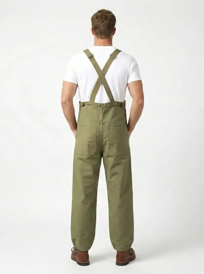 Moleskin Overalls with Cinch Cord-Jumpsuits & Overalls-CAMOUFIT-Army Green-XS(Jeans 26)-Camoufit