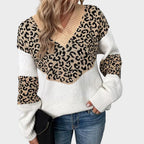 Solis | Women's Contrast Colorblock Sweater - Long Sleeve Knit Pullover with Panels