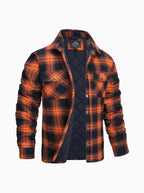 Noah Men's Quilted Flannel Jacket Winter Padded-Flannel Quilted Jacket-CAMOUFIT-Orange-S-Camoufit