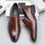 Men's Genuine Leather Loafers – Cushioned Slip On Comfort Fit-Men's Loafers-Brown-5-