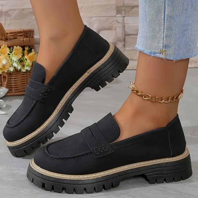 Alviera | Women's Orthopedic Loafers – Cushioned Slip On Comfort Fit-Women's Loafers-Black-4-