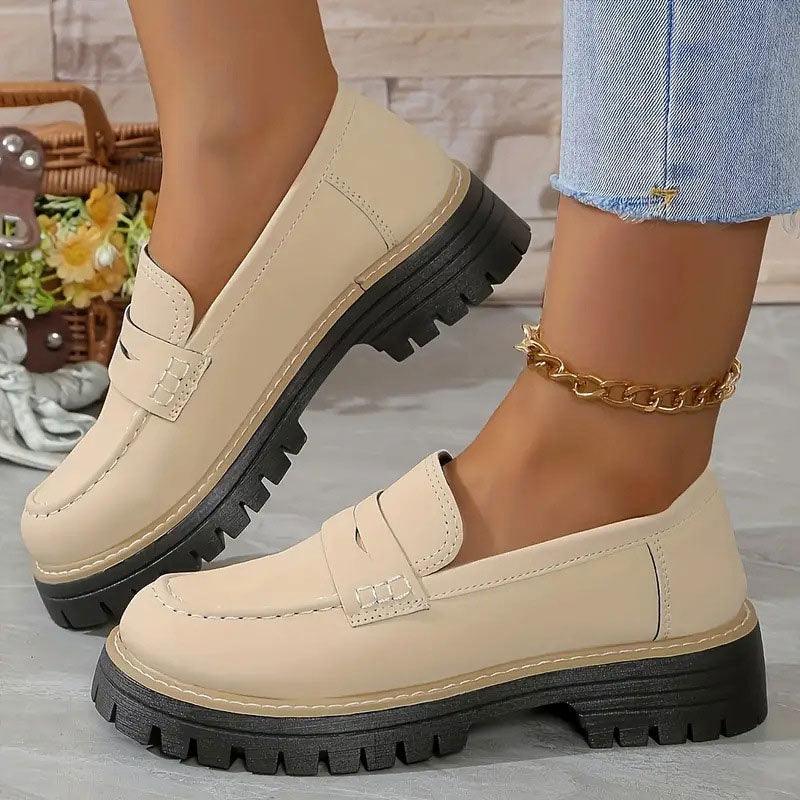 Alviera | Women's Orthopedic Loafers – Cushioned Slip On Comfort Fit-Women's Loafers-Beige-4-