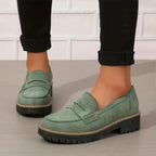 Alviera | Women's Orthopedic Loafers – Cushioned Slip On Comfort Fit-Women's Loafers-Green-4-