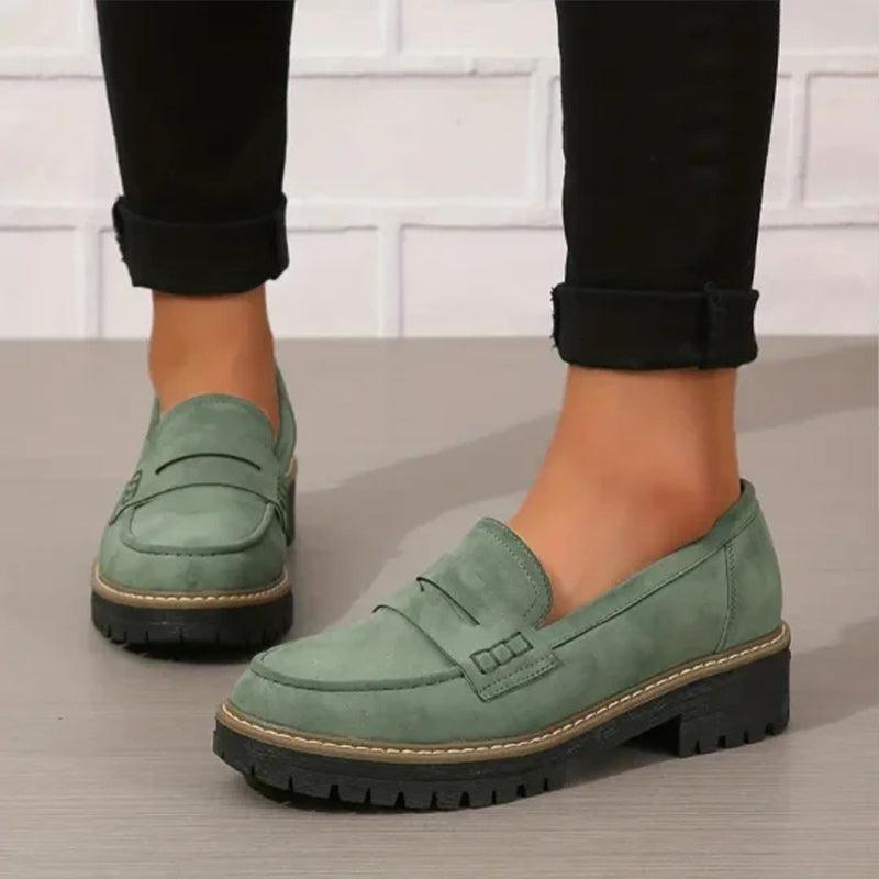 Alviera | Women's Orthopedic Loafers – Cushioned Slip On Comfort Fit-Women's Loafers-Green-4-