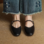 Virelle | Women's Genuine Leather Mary Jane Mules – Cushioned Comfort Fit-Mary Jane Flats-Brown-4-