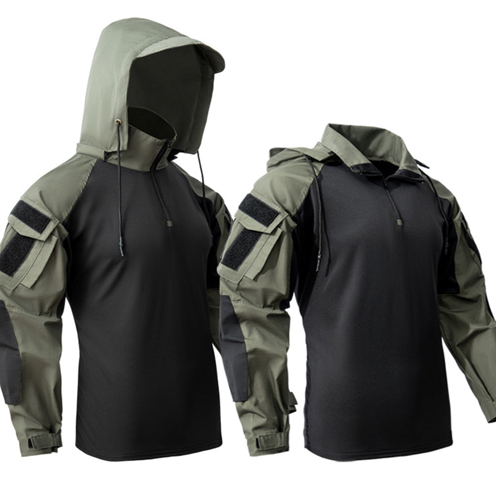 Ravello | Tactical Hoodie for Men - Quick Dry Long Sleeve Combat Fit-Tactical Top-Black-S-Camoufit