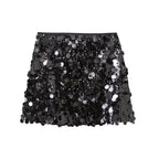 Eluné | Dazzling Sparkling Sequin Skirt for Women - Elegant Flattering Fit-Women's Skirt-Black-S-Camoufit