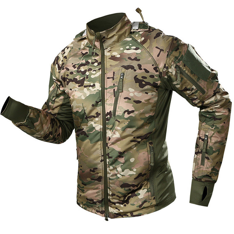 Auren | Windbreaker Tactical Jacket for Men - Packable Waterproof Detachable Hood Slim Fit-Tactical Jackets-Camo-S-Camoufit