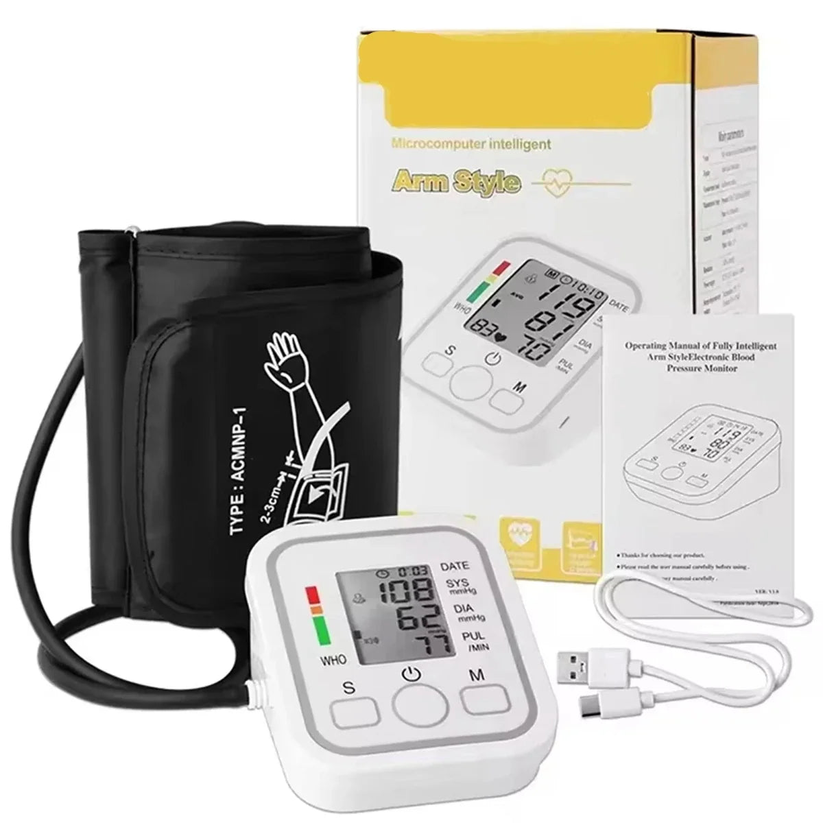 Upper Arm Blood Pressure Monitor with Memory Function