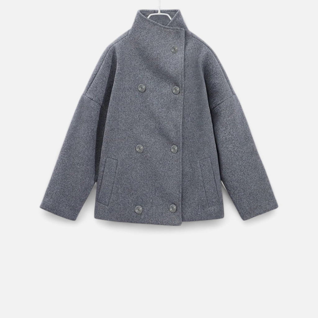 Valisse | Women's High Neck Short Coat – Relaxed Elegant Winter Fit-Women's Jacket-Grey-XS-