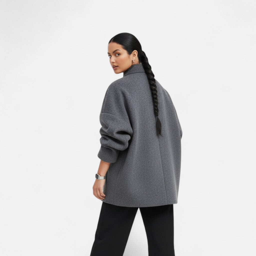 Valisse | Women's High Neck Short Coat – Relaxed Elegant Winter Fit-Women's Jacket-Grey-XS-