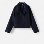 Valisse | Women's High Neck Short Coat – Relaxed Elegant Winter Fit-Women's Jacket-Navy-XS-