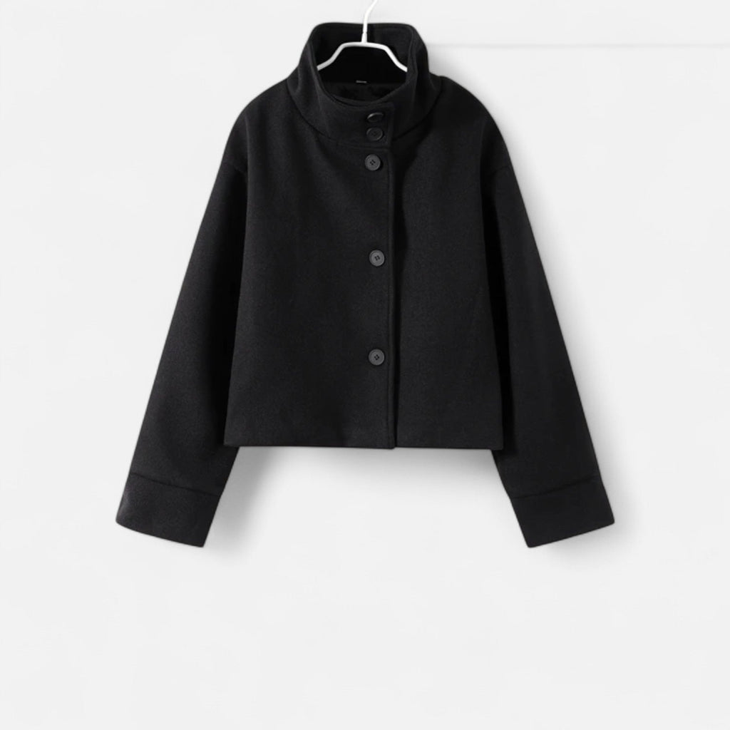Valisse | Women's High Neck Short Coat – Relaxed Elegant Winter Fit-Women's Jacket-Black-XS-