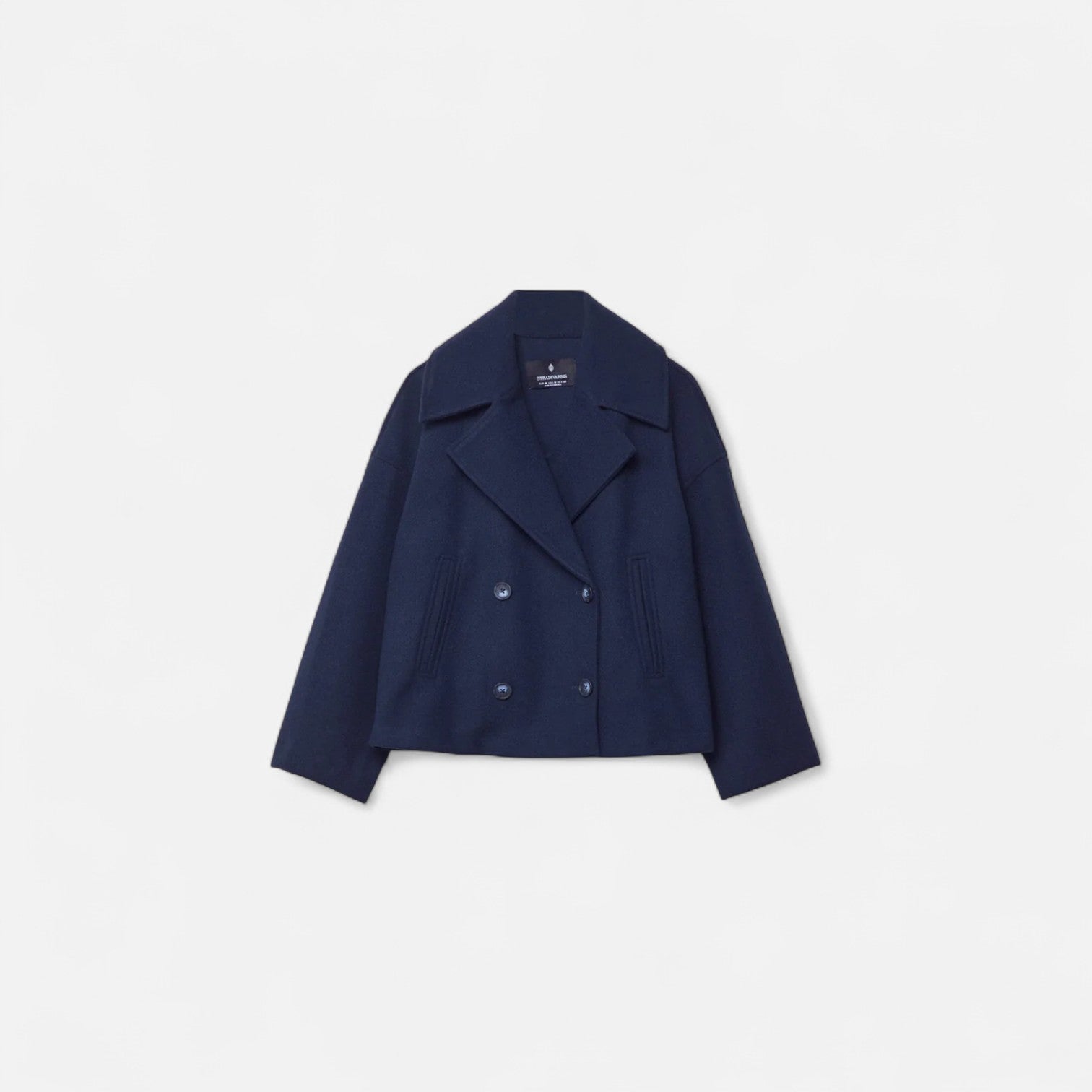 Valenne | Minimalist Fitted Jacket Women Structured Wool Blend-Women's Jacket-Navy Blue-XS-Camoufit