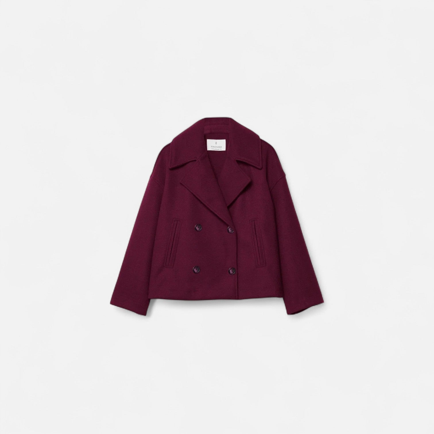Valenne | Minimalist Fitted Jacket Women Structured Wool Blend-Women's Jacket-Red-XS-Camoufit