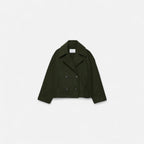 Valenne | Minimalist Fitted Jacket Women Structured Wool Blend-Women's Jacket-Green-XS-Camoufit