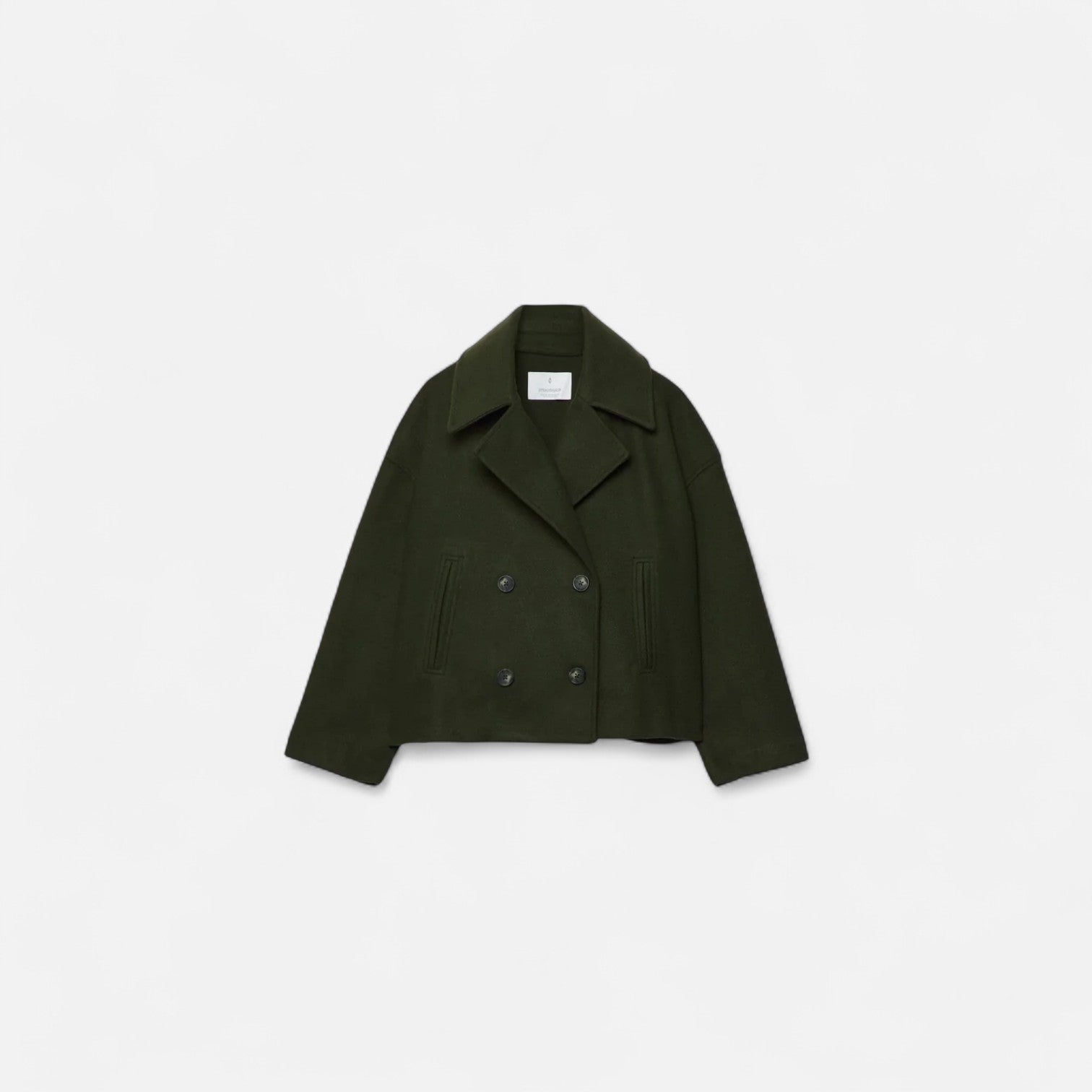 Valenne | Minimalist Fitted Jacket Women Structured Wool Blend-Women's Jacket-Green-XS-Camoufit