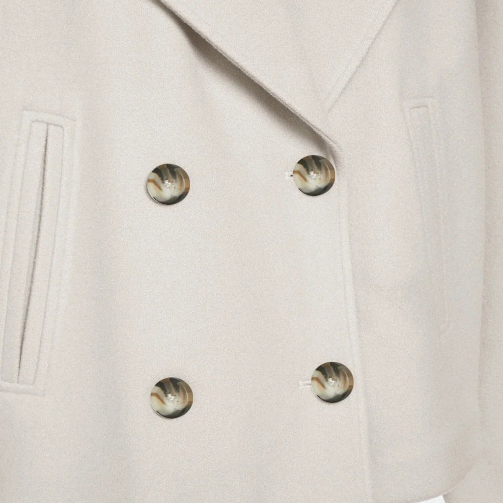 Valenne | Minimalist Fitted Jacket Women Structured Wool Blend-Women's Jacket-Beige-XS-Camoufit