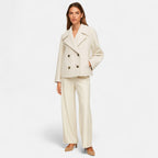 Valenne | Minimalist Fitted Jacket Women Structured Wool Blend-Women's Jacket-Beige-XS-Camoufit