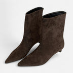 Veloura | Pointed Toe Ankle Boots Women Low Heel Vintage Fit-Women's Heeled Boots-Coffee-4-Camoufit