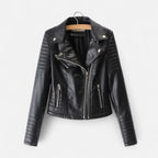 Novara | Women's Genuine Leather Biker Jacket – Timeless Structured Fit-Women's Leather Jacket-Black-S-