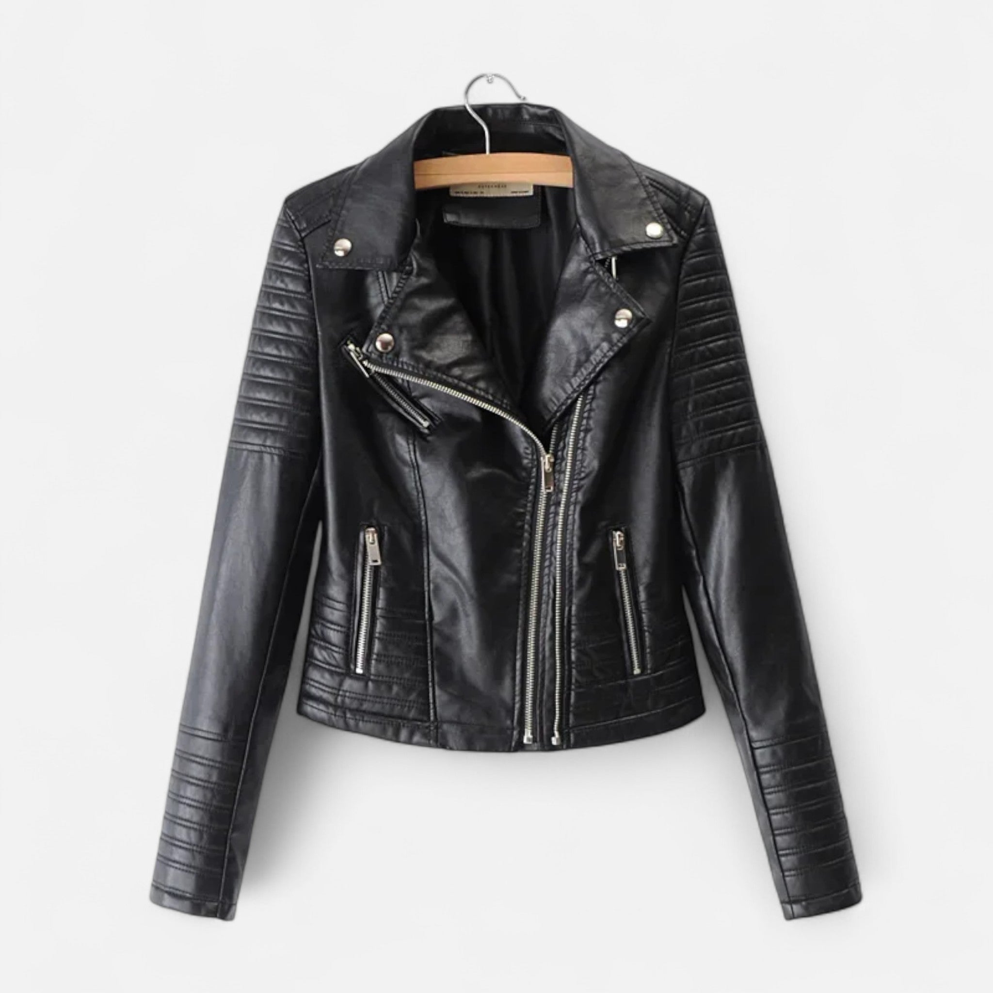 Novara | Women's Genuine Leather Biker Jacket – Timeless Structured Fit-Women's Leather Jacket-Black-S-