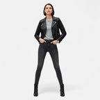 Novara | Women's Genuine Leather Biker Jacket – Timeless Structured Fit-Women's Leather Jacket-Black-S-