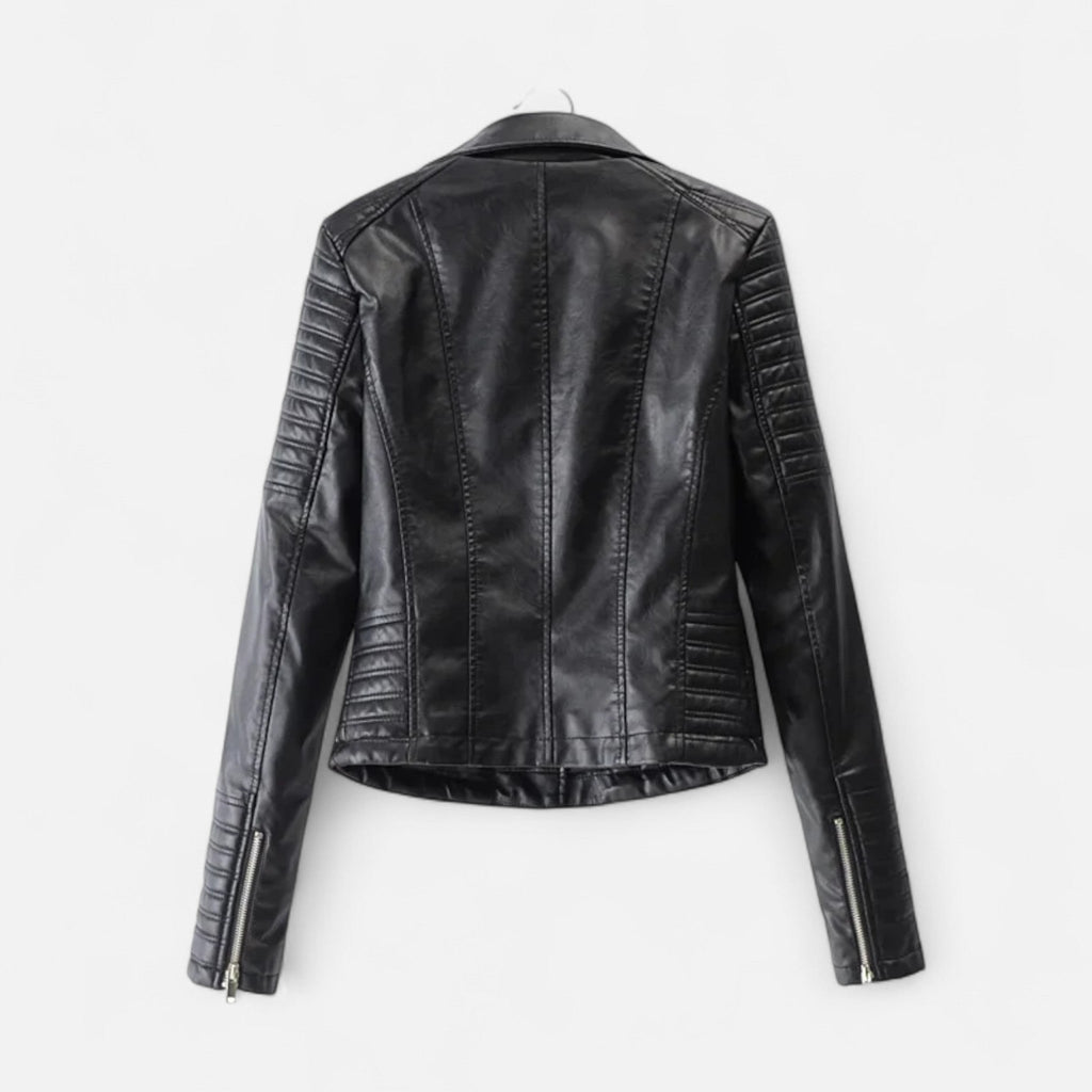 Novara | Women's Genuine Leather Biker Jacket – Timeless Structured Fit-Women's Leather Jacket-Black-S-