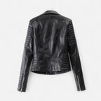 Novara | Women's Genuine Leather Biker Jacket – Timeless Structured Fit-Women's Leather Jacket-Black-S-