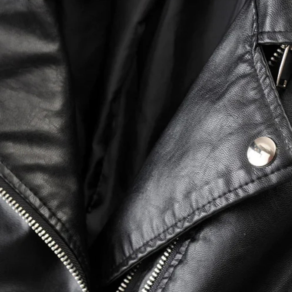 Novara | Women's Genuine Leather Biker Jacket – Timeless Structured Fit-Women's Leather Jacket-Black-S-