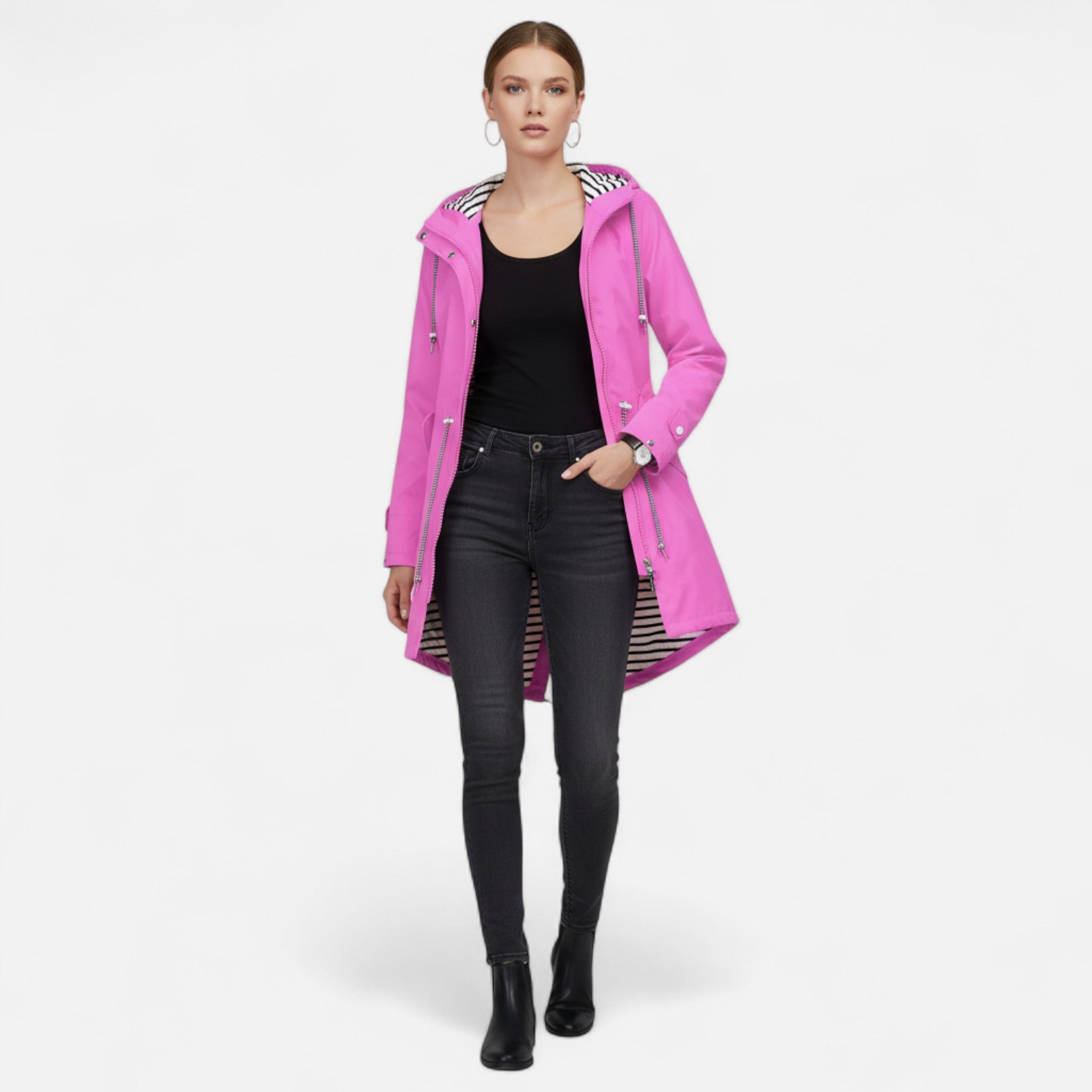 Old World - Women's Waterproof Jacket Timeless Elegance-Women's Rain Jacket-Pink-S-Camoufit