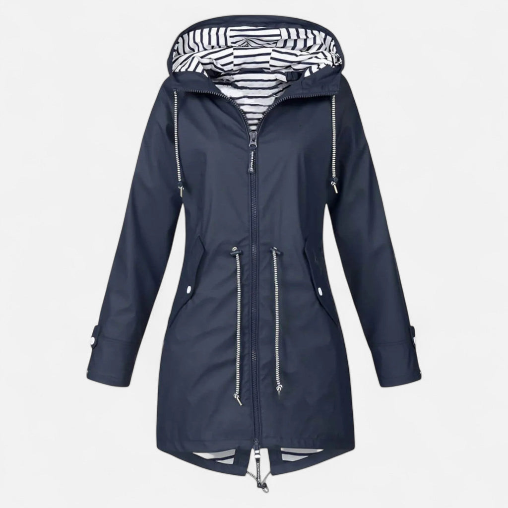 Old World - Women's Waterproof Jacket Timeless Elegance-Women's Rain Jacket-Navy Blue-S-Camoufit