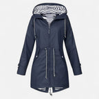 Old World - Women's Waterproof Jacket Timeless Elegance-Women's Rain Jacket-Navy Blue-S-Camoufit