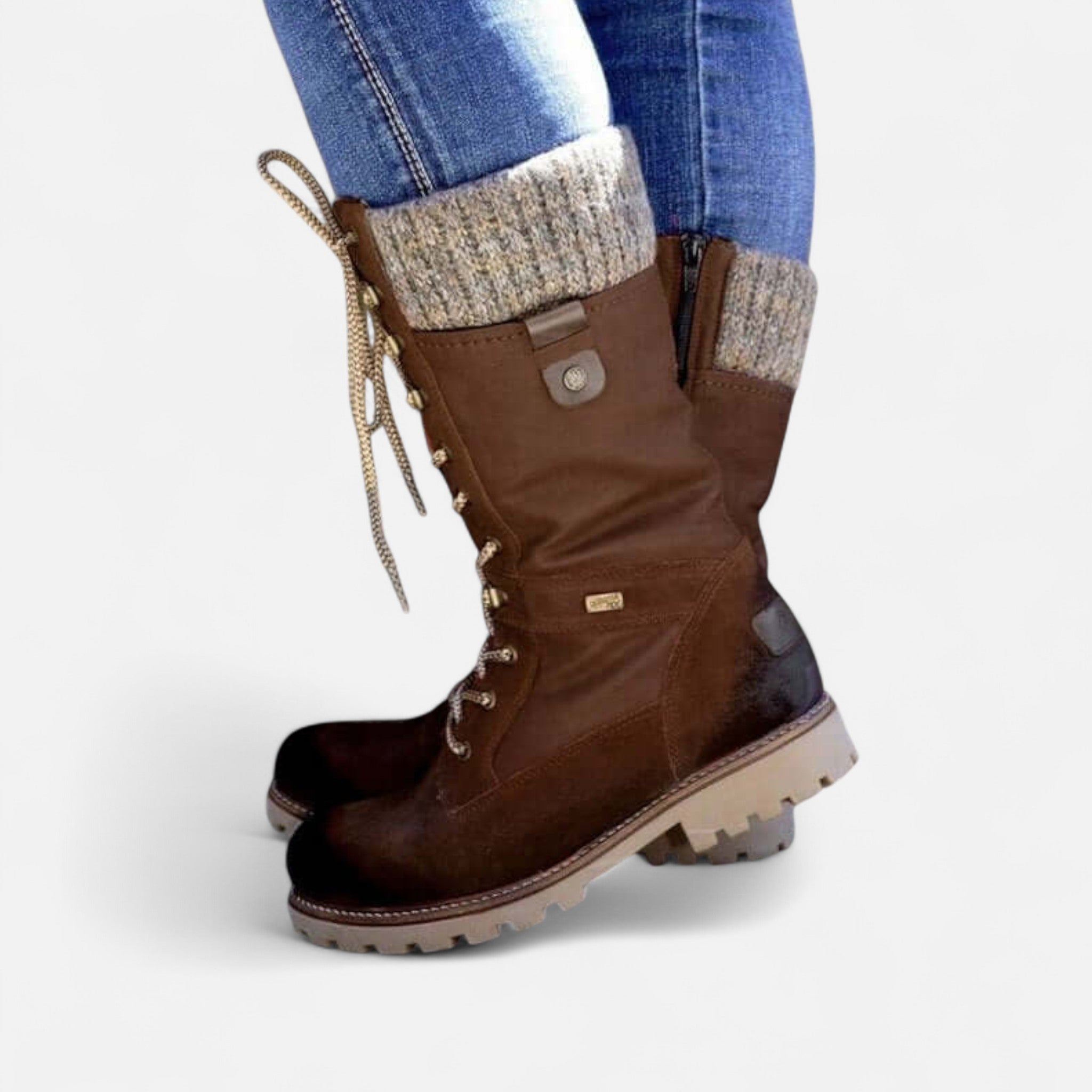 Veloura | Women's Waterproof Winter Boots – Non Slip Warm Comfort Fit-Women's Winter Boots-Coffee-4-