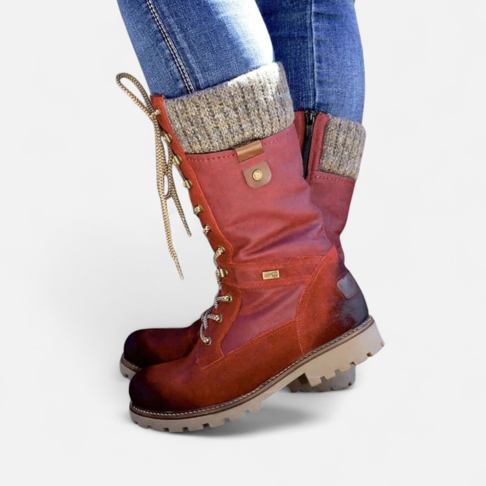 Veloura | Women's Waterproof Winter Boots – Non Slip Warm Comfort Fit-Women's Winter Boots-Red-4-