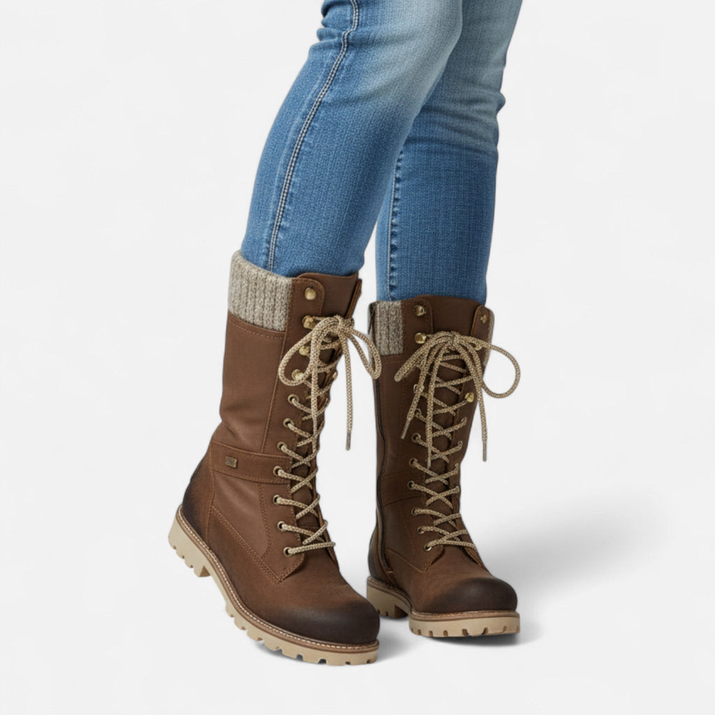 Veloura | Women's Waterproof Winter Boots – Non Slip Warm Comfort Fit-Women's Winter Boots-Coffee-4-