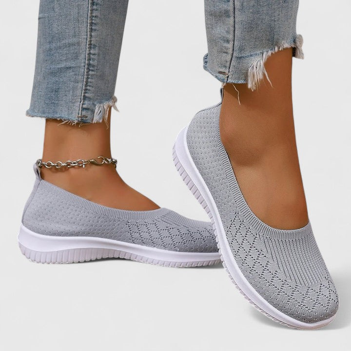 Vessora | Women's Orthopedic Slip On Shoes – Lightweight Support Comfort Fit-Women's Flats-Gray-4-