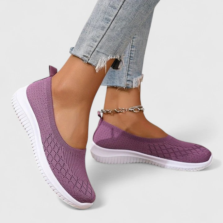 Vessora | Women's Orthopedic Slip On Shoes – Lightweight Support Comfort Fit-Women's Flats-Purple-4-