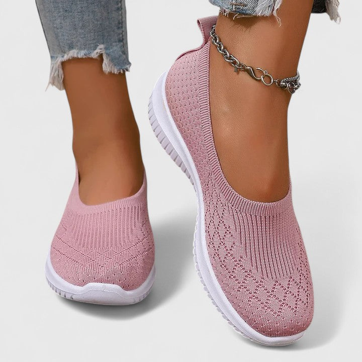 Vessora | Women's Orthopedic Slip On Shoes – Lightweight Support Comfort Fit-Women's Flats-Pink-4-